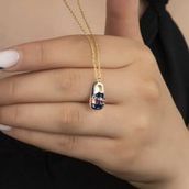 Gumush T7543 Gold Erkek Çocuk Pabuç Kadın Gümüş Kolye