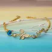 Gümüşistan 925 Ayar Nazarlı Kelebek Gümüş Bileklik