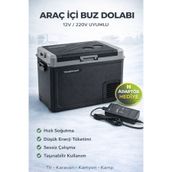 GUMUSONLINE 220 VOLT ADAPTÖR HEDİYELİ 30lt Tek Bölmeli Yeni Nesil Araç Oto Buzdolabı