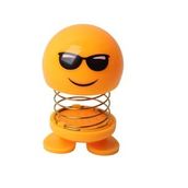Güneş Gözlüklü Emoji Smile Zıp Zıp Kafa 8 cm Araba Torpido Süsü Masaüstü Dekoratif Figür Pasta Süsü