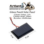 Gunes Paneli Solar Panel 4X8 Cm 5.5V 100 Ma 1 Adet Gunes Enerjisi Okul Sinif Deney Calismalari