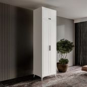 GuneyStore Milas 2 Kapaklı Komple MDF Ayaklı Yüklüklü Gardırop
