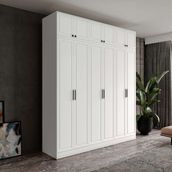 GuneyStore Milas 6 Kapaklı Komple MDF Yüklüklü Gardırop