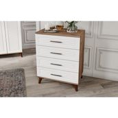 Guneystore Paris 4 Çekmeceli Komple Mdf Atlantik Çam Beyaz Şifonyer - Atlantik Çam - Beyaz