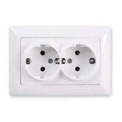 Günsan Elektrik 01281100-100150 Visage İkili Beyaz Topraklı Priz