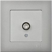 Günsan Elektrik F Konnektörlü Eqona Gümüş Tekli Uydu Prizi
