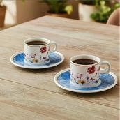 Güral Porselen 6709 Mavi Mental 4 Parça Çay Fincan Takımı