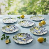 Güral Porselen Camelia Lemon 6 Parça 20 cm Pasta Takımı 55742 - Renk - Sarı - Mavi