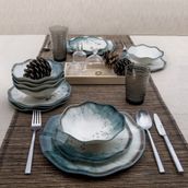 Güral Porselen RIM Porselen Modern Tasarım Klasik Renk 24 Parça Servis Tabağı, Tatlı Tabağı, Yemek Tabağı, Çorba Tabağı, Müsli Kasesi, 6 Kişilik
