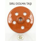 Güveç Dolma Sarma Taşı Kapağı Sırlı Çömlek 18 Cm Çok Renkli