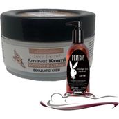 Guzzy Three Brand Whitening Cream 3 Adet Arnavut Kremi 50ML Aklık Kremi ile 120ML Playboy Masaj Yağı - 1li