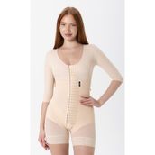 HA-3300 H&a Korse Stage 2 Kollu Göğüslü Kısa Şort Korse Medikal Liposuction Karın Germe Doğum Sonrası Günlük Korse - Bej - XS