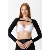 H&A HA-410 Sırtı Kopçalı Kol Korsesi Medikal Kol Liposuction Kol Germe Ameliyatı Korse - Siyah - 2XS
