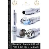 #Hacamat Metal Profesyonel Kaliteli Pratik Hacamat Kalemi 3 İğneli 100 Adet İğne Hediyeli