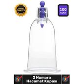 #Hacamat Profesyonel Hijyenik Pürüzsüz Kenar Vakumlu Steril Kalite 2 Numara Hacamat Kupası 100 Adet