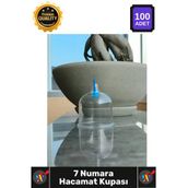 #Hacamat Profesyonel Vakumlu Hijyenik Sert Plastik Kaliteli Terapi 7 Numara Hacamat Kupası 100 Adet