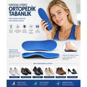 Hafızalı Visko Ortopedik Tabanlık, Memory Foam Teknoloji, İç Ayakkabı tabanı, Topuk dikeni, Rahat, Koşu tabanlığı, Konfor, Darbe emici (Mavi, 39-45)