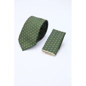 Haki-Siyah Desenli 7 Cm Kravat 1090260131