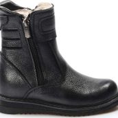 Hakiki Deri Kurklu Unisex Cocuk Klasik Bot