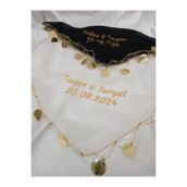 Halay Kına Baskılı Halay Mendili/ Siyah-beyaz Gelin-damat Halay Mendili/ Kişiye Özel Baskılı/30*30cm