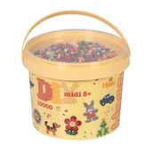 Hama Boncuklar 180 – 67 Kova İçerisinde 180 Adet 10.000 Renkli Midi El İşi Boncuğu 5 mm Çapında Tek Renk Karışımı, Çok Renkli, Büyükler ve Küçükler için Yaratıcı El İşi Eğlencesi