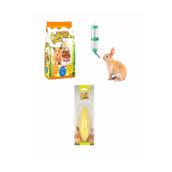 Hamster Temel İhtiyaçları (3 Parça) Quik Hamster Yemi, 90ml Suluk, Kemirme Taşı