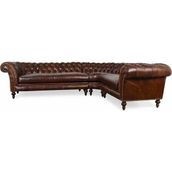 Hanel Mobilya Englısh Chesterfield Chester Köşe Koltuk Takımı Kahve Suni Deri - Kahverengi