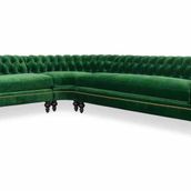 Hanel Mobilya English Chesterfield Yeşil Kadife Chester Köşe Koltuk Takımı