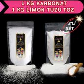 Hanzade Bitkisel 1 kg Toz Limon Tuzu + 1 kg Karbonat
