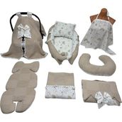 Happy Baby Dikiş Atölyesi Babynest Seti Ana Kucağı Pike Yatak Emzirme Seti Emzirme Önlüğü - Kahverengi