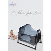 Happy Baby Elit Pratik Keten Beşik - Portatif - Sallanır - Oyuncaklı - Anne Yanı - Bebek Besik - 50x90 - Antrasit