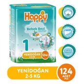 Happy No:1 Yenidoğan 124 Adet Bebek Bezi