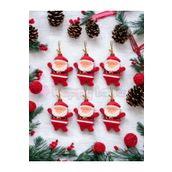 Happyland Yılbaşı Ağacı Süsü 6'lı Noel Baba Asma Süs Kırmızı Renk Çam Ağacı Süsü