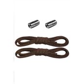 hapshoe Ayarlanabilir 1 Çift Kahverengi Vidalı Kapsül Uçlu 6 MM Lastik Pratik Bağcık