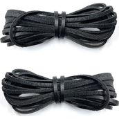 hapshoe Hakiki Deri Siyah 5 MM 1 Çift 100 CM Ayakkabı Bağcığı