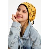 Hardal Kiz Cocuk Panda Desenli Sapka Bere Yumusak Cift Katli 100 Dogal Pamuklu Penye