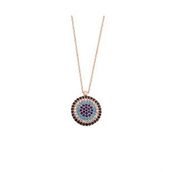 Harem Altın GMS1573 Yuvarlak Nazar Boncuklu Kadın Gümüş Kolye