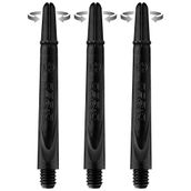 Harrows Darts Technology Carbon 360 şaft, Thor-Sports Rotating Carbon Top (Kısa, Siyah)