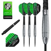 Harrows Dimplex Bomba Dart Seti I Profesyonel Dart %90 Tungsten Çelik Uç 21 g, 23 g, 24 g ve 25 g Pro Dart I 10 parça Siyah Dimplex Midi Şaftları ve Dimplex Uçuşları ile Set -25g