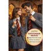 Harry Potter Gryffindor Kravat Lisanslı Hogwarts Öğrenci Bina Kravatı - 42 Cm