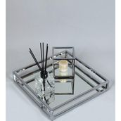 Hasdil Home Düz Kesim Kare Dekoratif Aynalı, Söz, Nişan, Sunum, Damat, Kahve Tepsisi Tray-02