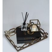Hasdil Home Lazer Kesim Modern Zincir Dekoratif Aynalı, Söz Nişan Sunum Damat, Kahve Tepsisi Tray-07