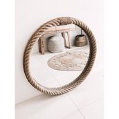 Hasır Halat Çerçeveli Yuvarlak Duvar Aynası - 80 cm (2)