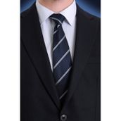 Hatemoğlu Lacivert Çizgili Kravat 261810etc001 Lmç Lacivert - Açık Kahverengi