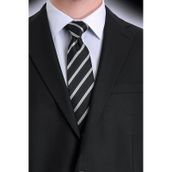 Hatemoğlu Siyah Çizgili Kravat 261810etc001 102 Siyah - Açık Gri