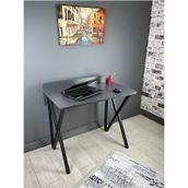 Hayal Antrasit Gri Çalışma Masası Bilgisayar Ofis Masası Metal Siyah Ayaklı 90 Cm Antrasit Gri - Siyah