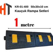 Hayat Trafik 10 cm Kauçuk Rampa Seti 1 Metre - Otopark Rampası, Kablo Kanallı, Kaldırım Rampası 50 x 30 x 10 cm - 001-Renkli