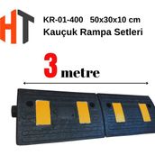 Hayat Trafik 10 cm Kauçuk Rampa Seti 3 Metre - Otopark Rampası, Kablo Kanallı, Kaldırım Rampası 50 x 30 x 10 cm - 001-Renkli