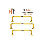 Hayat Trafik - 3'lü Otopark Yüksek Araç Stoperi, Bariyer Seti 150x40 cm