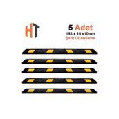 Hayat Trafik 5'Li Kauçuk Araç Stoperi, Oto Park Stoperi 183X15X10 Cm- Set